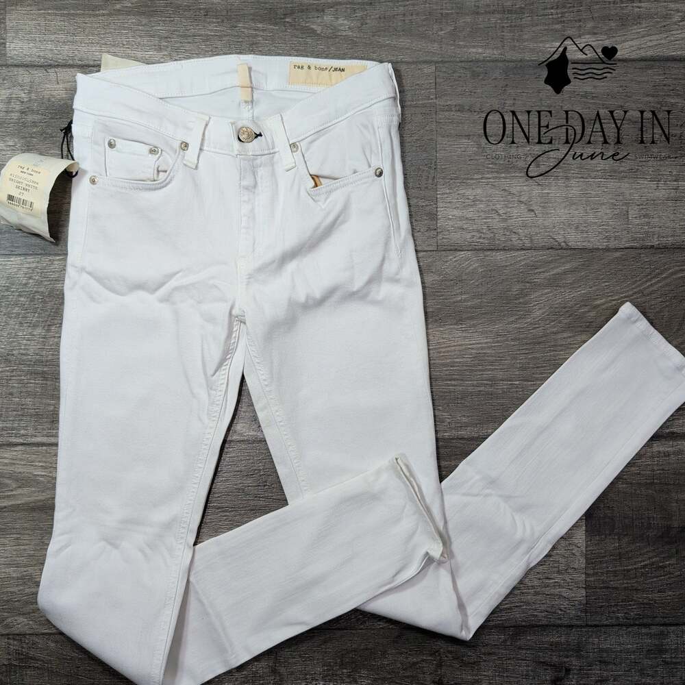 Rag & Bone Skinny Jeans Bright White Stretch Denim NWT Size 4 (27)